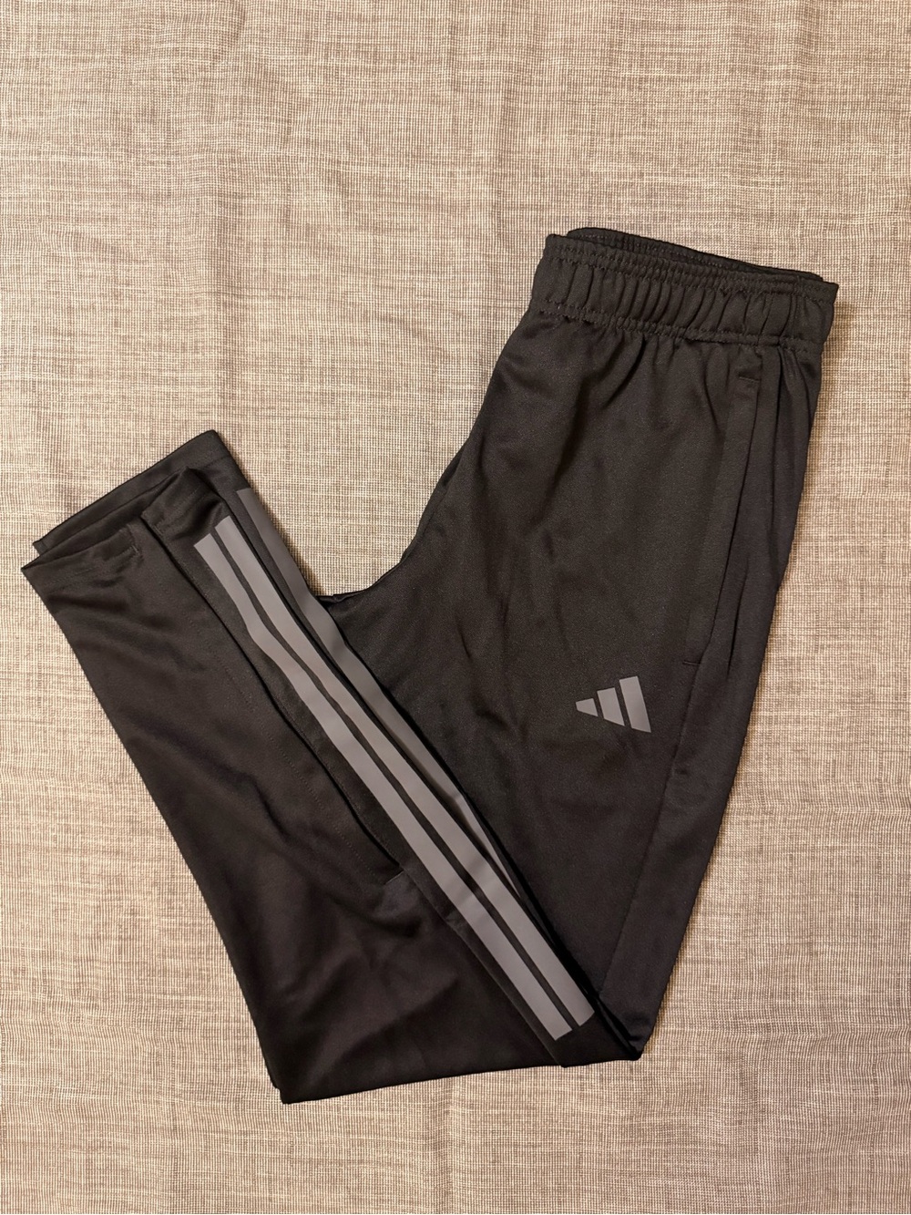 adidas Black Joggers with Gray Reflective Stripes